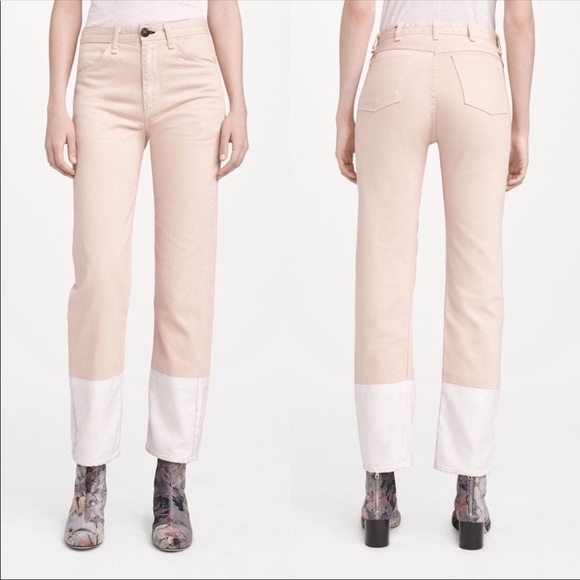 Rag & Bone Rbw15 Rose Light Pink High Rise Straight Selvedge Jeans 26 - Picture 1 of 8